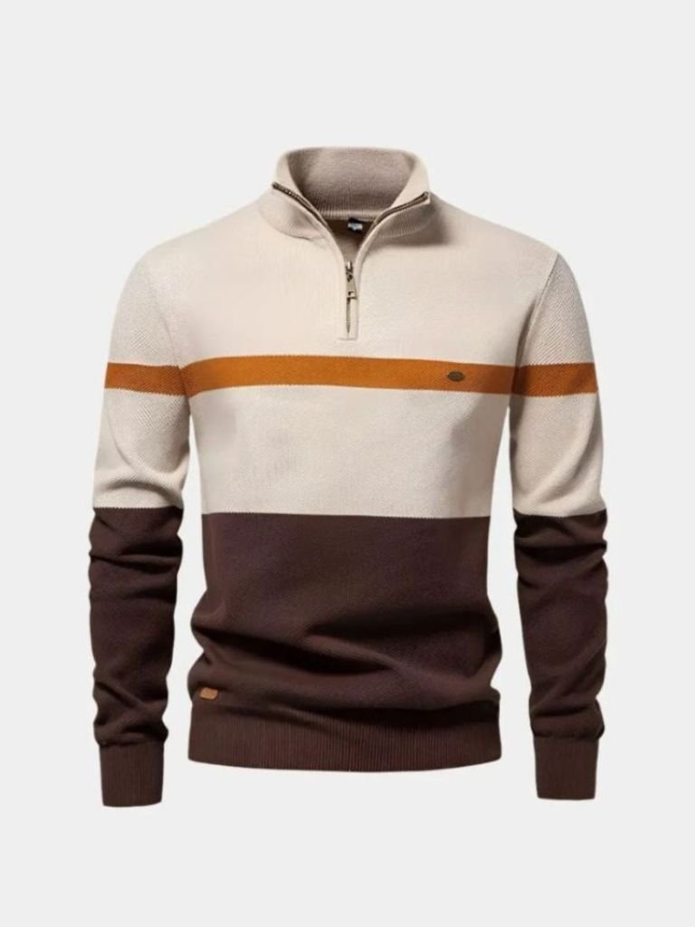 Men’s Knit Sweater – Quarter Zip Jumper Casual Everyday Knitwear