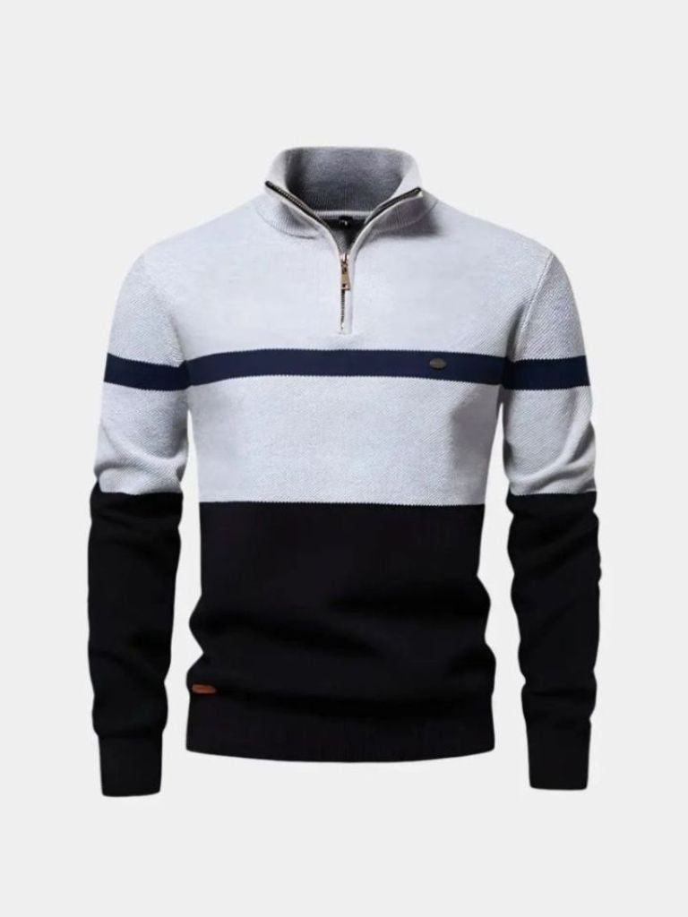 Men’s Knit Sweater – Quarter Zip Jumper Casual Everyday Knitwear