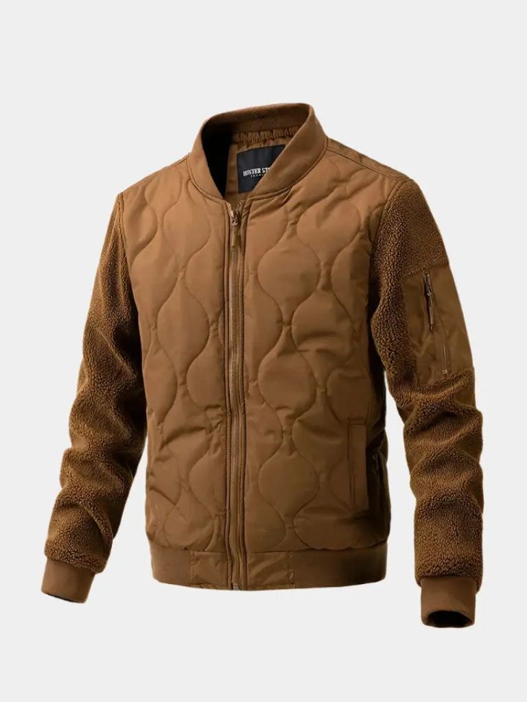 Men’s Sherpa Bomber Jacket – Sleeved Padded Heritage Modern Streetwear Fit