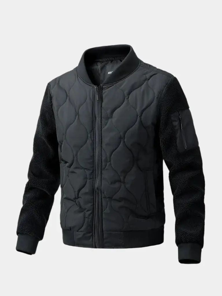 Men’s Sherpa Bomber Jacket – Sleeved Padded Heritage Modern Streetwear Fit