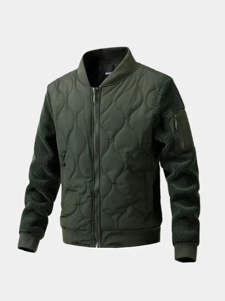 Men’s Sherpa Bomber Jacket – Sleeved Padded Heritage Modern Streetwear Fit