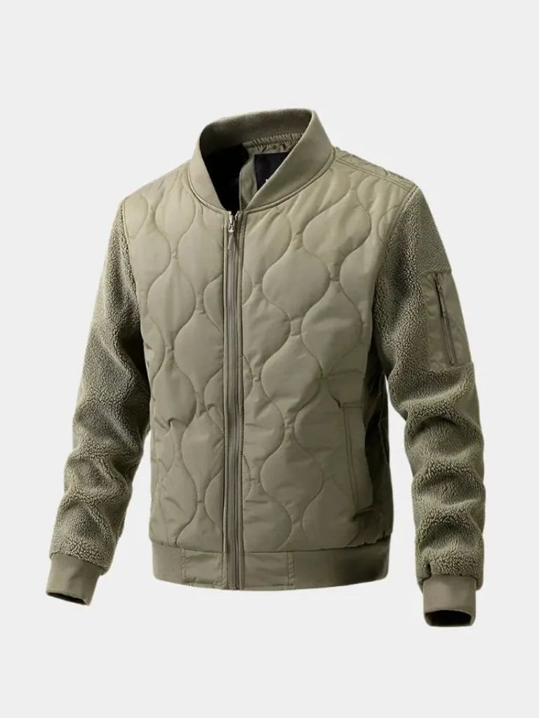 Men’s Sherpa Bomber Jacket – Sleeved Padded Heritage Modern Streetwear Fit