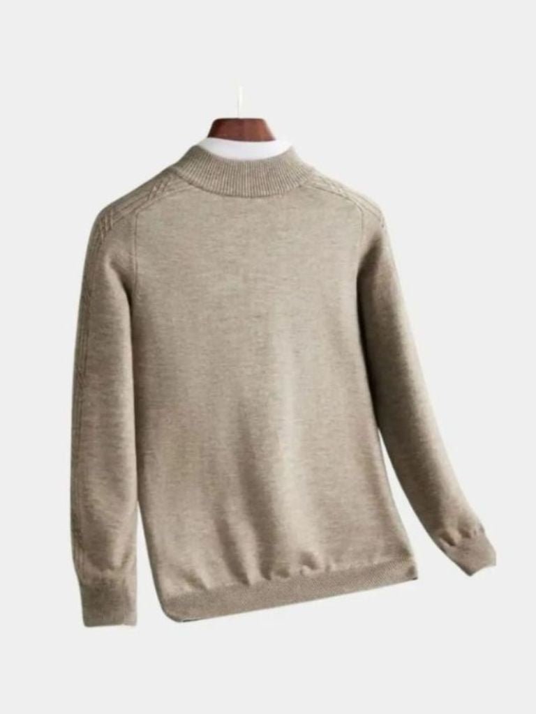 Men’s Knit Sweater – Stripe Quarter Zip Casual Everyday Knitwear