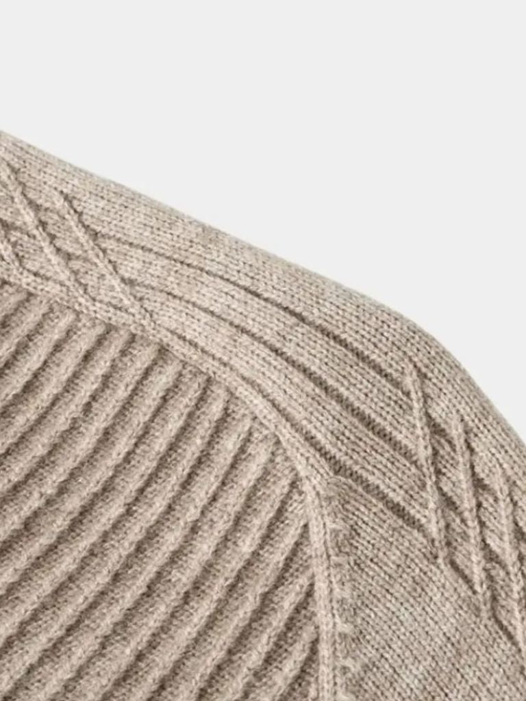 Men’s Knit Sweater – Stripe Quarter Zip Casual Everyday Knitwear