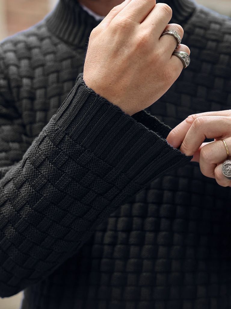Men’s Knit Knit Sweater – Tailored Knitwear Pullover Casual Everyday Knitwear