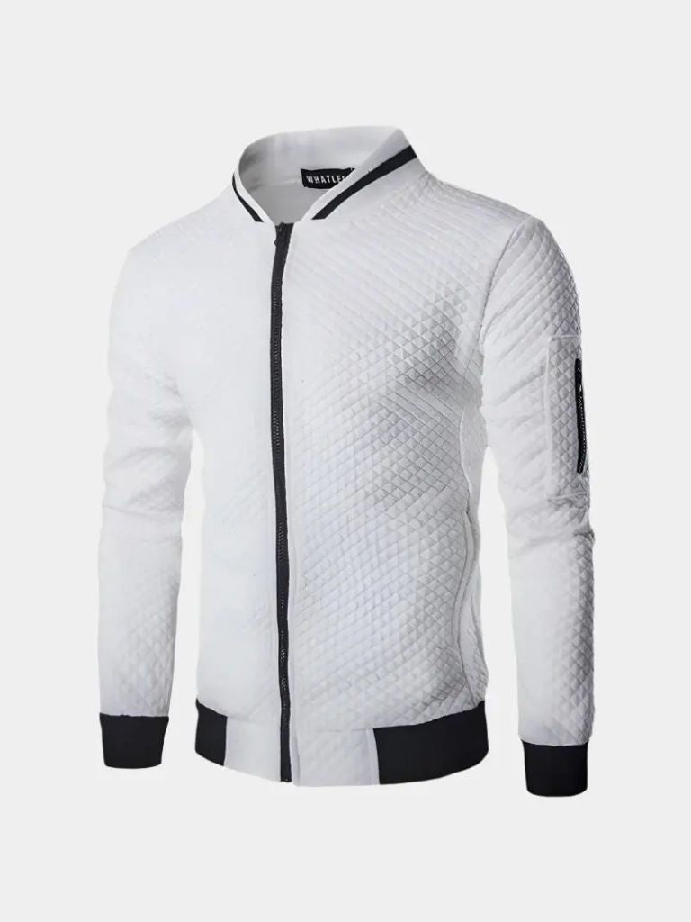 Men’s Bomber Jacket – Textured Minimalist Streetwear Modern Streetwear Fit