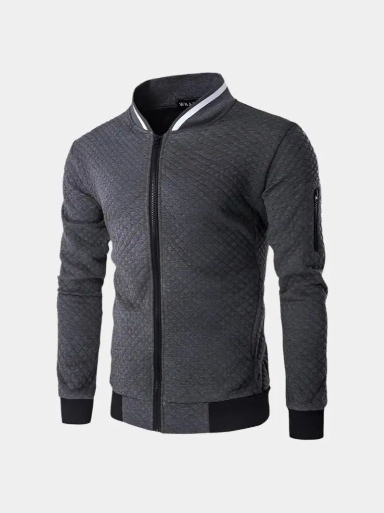 Men’s Bomber Jacket – Textured Minimalist Streetwear Modern Streetwear Fit
