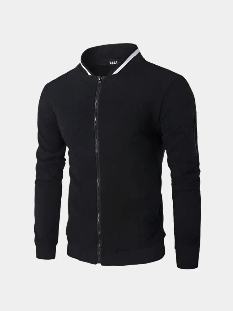 Men’s Bomber Jacket – Textured Minimalist Streetwear Modern Streetwear Fit