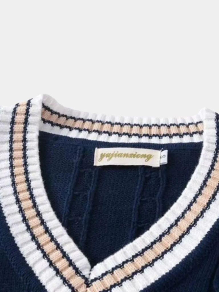 Men’s Knit Sweater – Neck Elegant Vest Casual Everyday Knitwear
