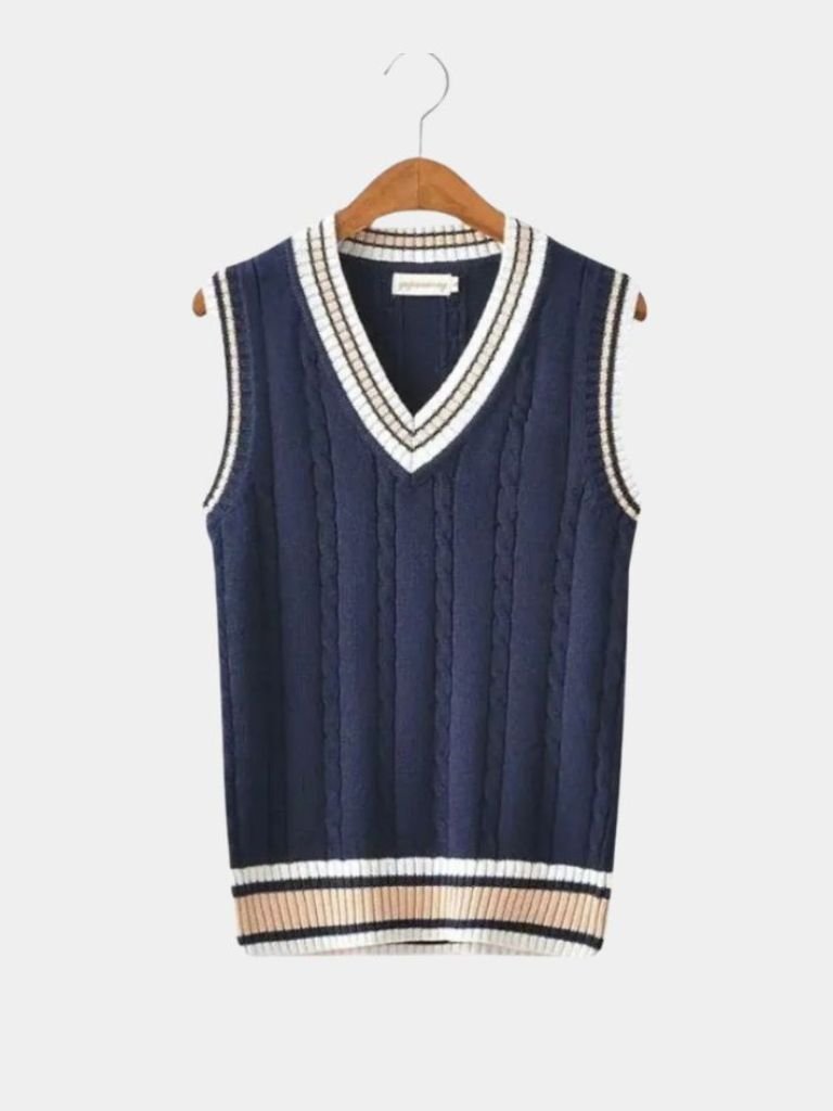 Men’s Knit Sweater – Neck Elegant Vest Casual Everyday Knitwear