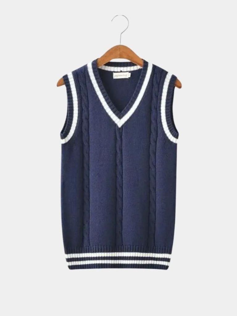 Men’s Knit Sweater – Neck Elegant Vest Casual Everyday Knitwear