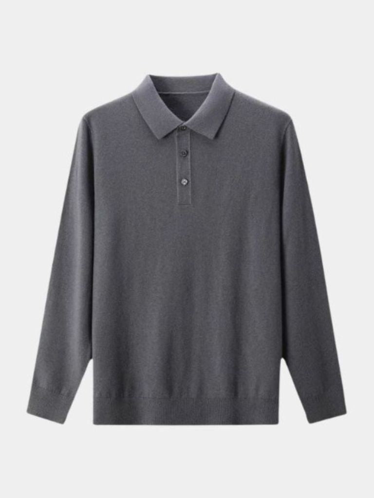 Men’s Knit Sweater – Wool Button Polo Casual Everyday Knitwear