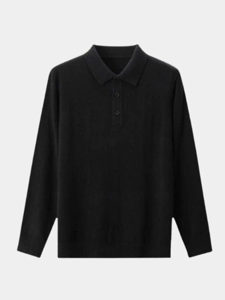 Men’s Knit Sweater – Wool Button Polo Casual Everyday Knitwear