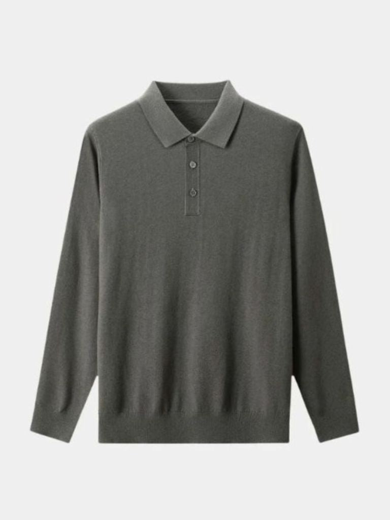 Men’s Knit Sweater – Wool Button Polo Casual Everyday Knitwear