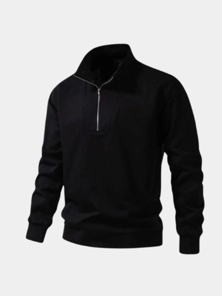 Men’s Hooded Jacket – Zip Black Lapel Casual Everyday Wear