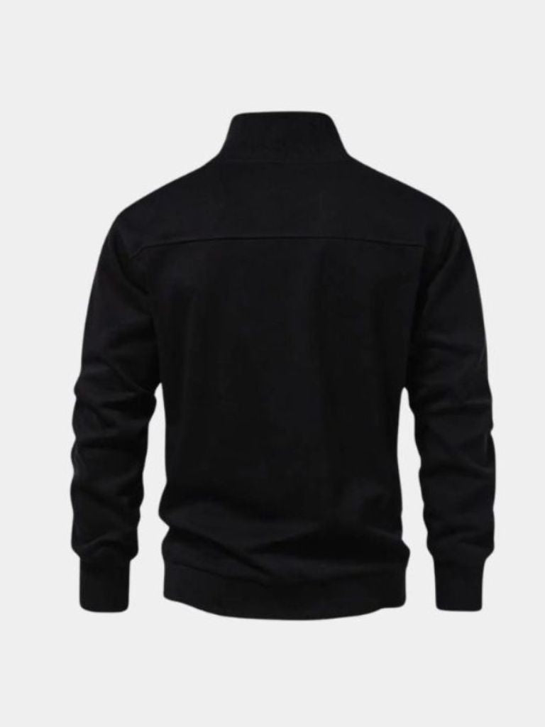 Men’s Hooded Jacket – Zip Black Lapel Casual Everyday Wear